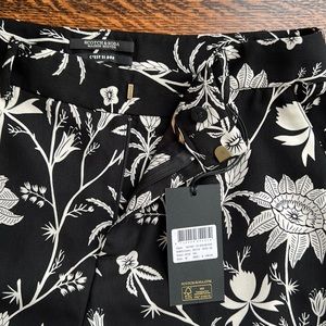 SCOTCH & SODA Women’s mid-rise, wide-leg printed trousers. Color/Black/cream